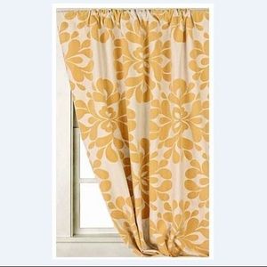 Anthropologie Yellow Coqo Floral Curtains